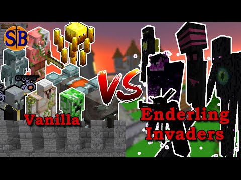 Can Vanilla Army Defend the Castle from The Enderling Invaders | Minecraft Mob Battle