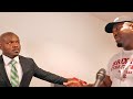 DEAN WHYTE INTERRUPTS INTERVIEW W TIM BRADLEY- PAIR TALK TYSON FURY VS DILLIAN WHYTE HEATED FACE OFF