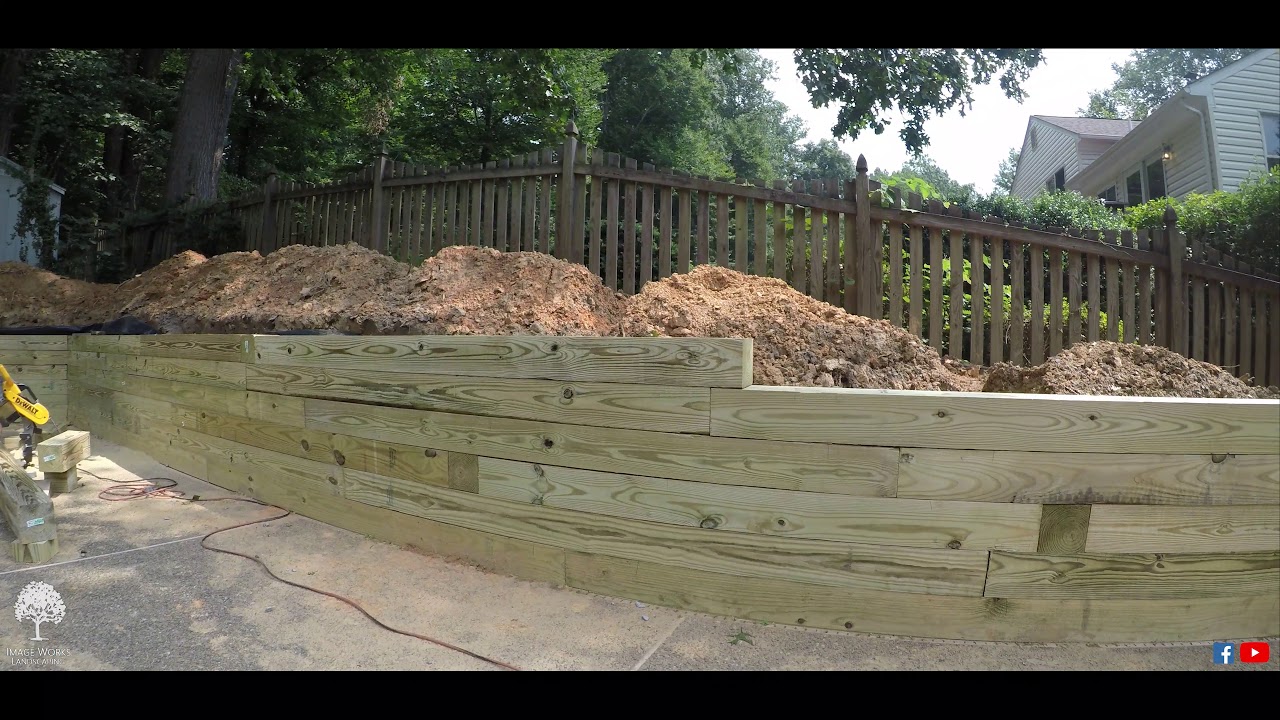 Wooden Timber Retaining Wall