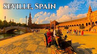 🇪🇸【4K】Seville, İspanya'da Rahatlatıcı Yürüyüş | Plaza de España ve Las Setas