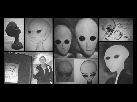 Faces of an alien and the terror of the ET abduction phenomenon discussed by Budd Hopkins, 1988