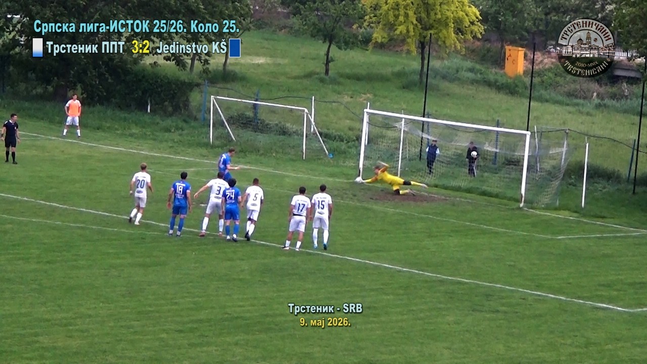FK Trstenik PPT – FK Jedinstvo KŠ 3:2 (2:1) Srpska liga ISTOK 25/26, kolo 25. TST 9. maj 2026.