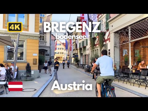 Bregenz 🇦🇹 Austria 4K Bodensee Lake Constance Walking Tour Summer Time