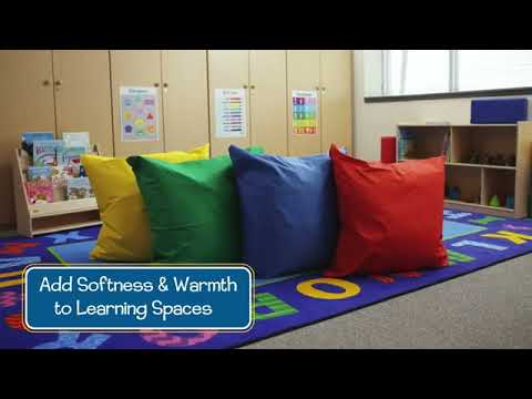 Slide 7 - Floor Pillows, 27", Primary, Set of 4 (video)