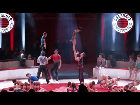 Die DSC-Sportakrobatinnen und Sportakrobaten im Dresdner Weihnachts-Circus 2024