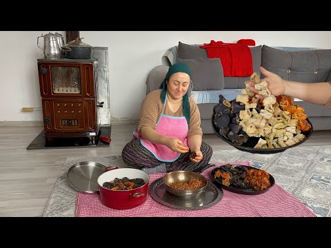 Ramazanda Yazdan Kuruttuğum Kurutmalıklarla Bir Tencere Dolusu Kıymalı Dolma Doldurdum❗️Hoşaf 