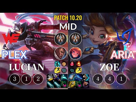 WE Plex Lucian vs CGA Aria Zoe Mid - KR Patch 10.20