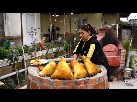 Street Food Cooking at Home - Uzbek Samsa in Tandoor Sold 10,000 pieces per day