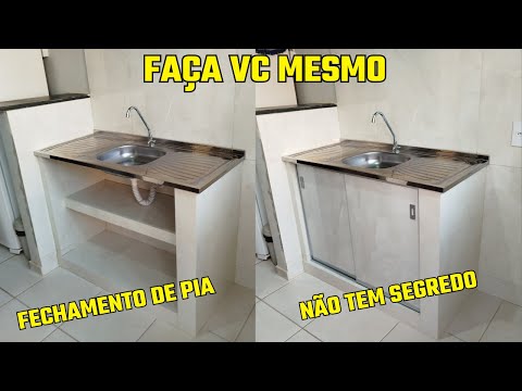 Sink cabinet made with porcelain