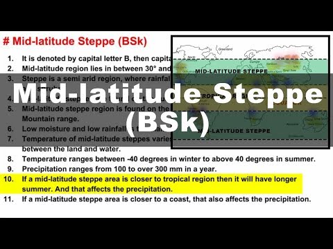 Koppen Scheme - Mid latitude Steppe (BSk) | UPSC IAS Geography