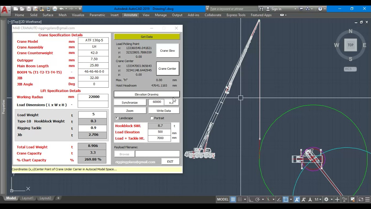 Simple 2D Lifting Plan Drawing Automation