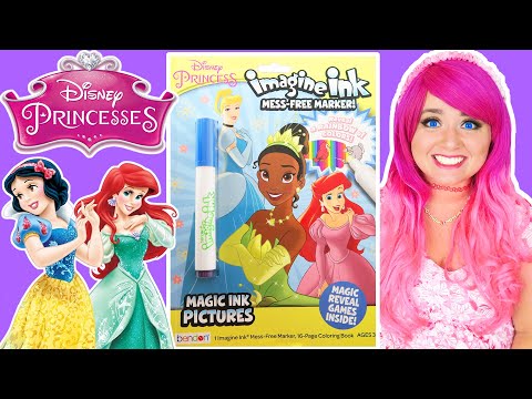 Coloring Disney Princess JUMBO Imagine Ink Coloring Book | Disney Magic Ink Activity & Game Book