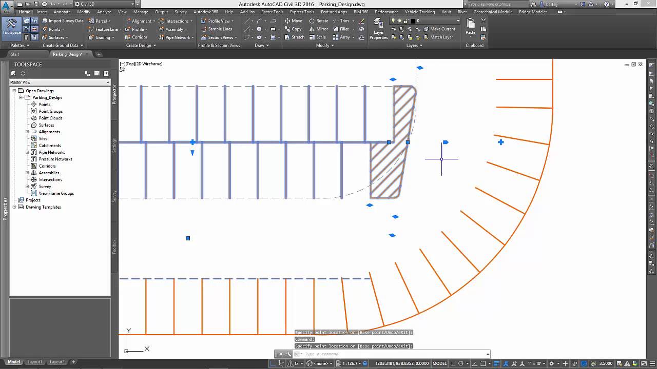 Using Autodesk Vehicle Tracking for Parking Lot Layout