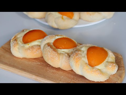 Delicious❗Cheesy Peach Bun / Fruit Bread Recipe / How to make Cheese Bun with Fruits Topping