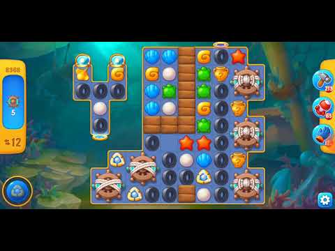 Fishdom. 8368 level no boosters and diamonds. 13 moves (❌ no lightning)