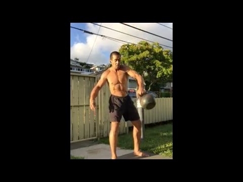 Day 47 Home Workout in Hawaii -24 kg./53 lbs. Kettlebell Snatch x 10 Minutes June 26, 2020 6:20 pm