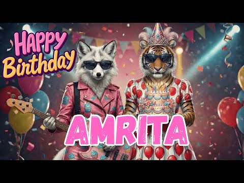 AMRITA Happy Birthday Song - Happy Birthday to Amrita