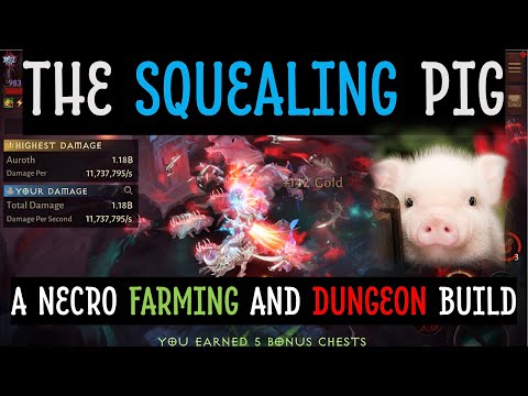 NECROMANCER FARMING AND DUNGEON BUILD - Huge AoE effects with a unique twist! (Squealing Pig)