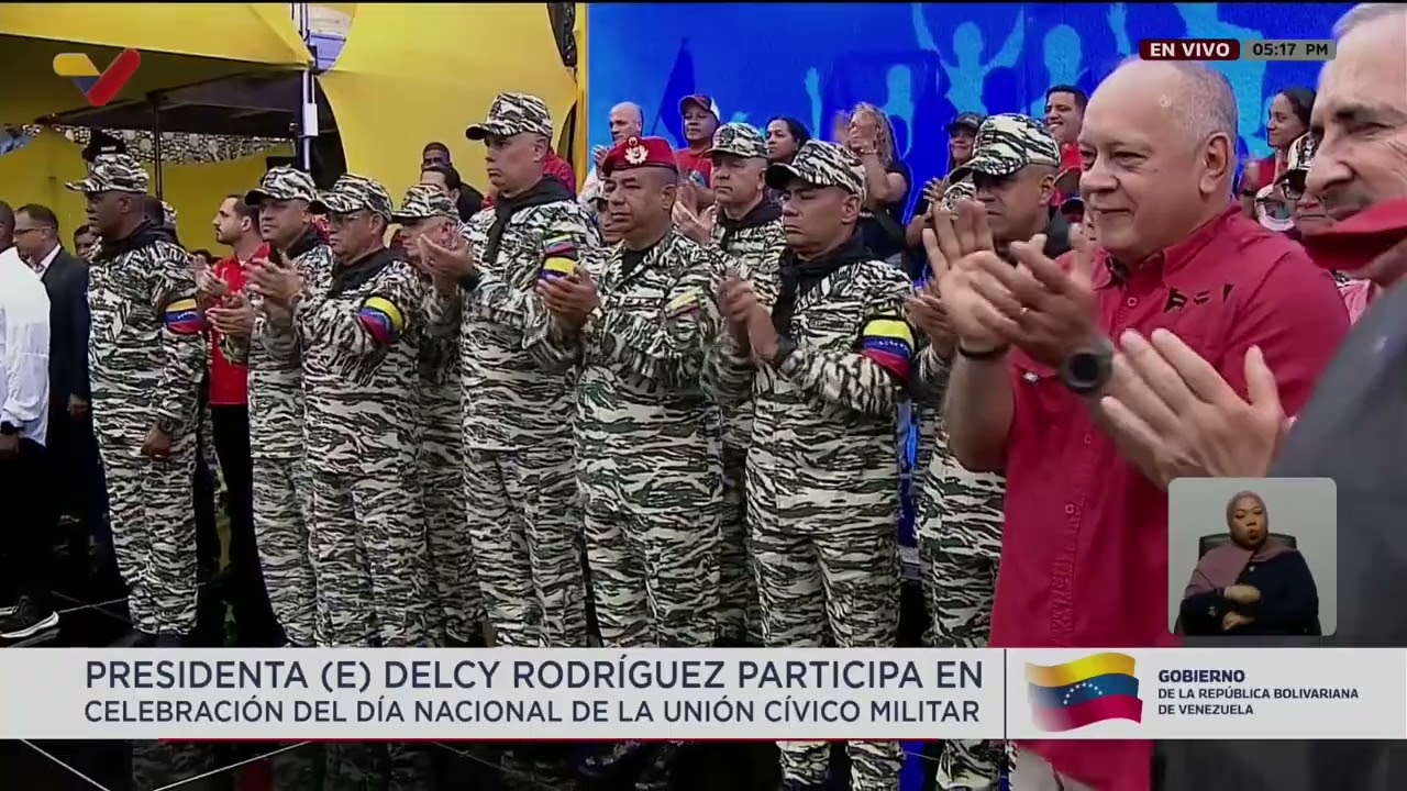 13 de Abril, Día de la Unión Cívico-MIlitar, participación de Delcy Rodríguez como Presidenta (E)