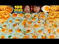 100 EGGS EATING CHALLENGE SUNNY SIDE UP EGGS AND OMELETTE MUKBANG ASMR