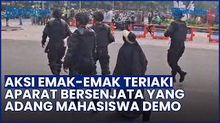 Momen Emak-emak Protes dan Teriaki Aparat Gabungan di Bundaran HI dengan Kata Pengecut