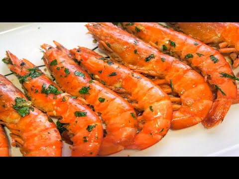 Langostinos o gambas a la plancha con ajo y perejil
