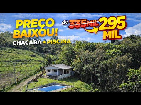 OPORTUNIDADE! BAIXOU O PREÇO! CHÁCARA COM PISCINA E NASCENTE EM TIJUCAS DO SUL - R$295 MIL