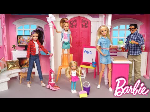 Barbie Dreamhouse Adventures Family Cleaning Routine - Titi Toys
