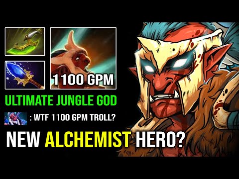 NEW ALCHEMIST HERO? 3x Triple Enemy Networth 1100 GPM Troll Warlord Insane Jungle God Dota 2