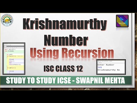 Krishnamurthy Number Recursion In Java Strong Number In Java Using Recursion Isc Class 12 Java