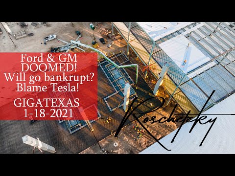 Ford and GM going Bankrupt? GigaTexas to Blame? 1-18-2021 Drone Flight Over TeraFactory in Austin TX