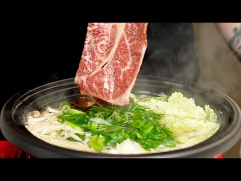 Part of a video titled Beef Shabu-Shabu - Japanese Hotpot Comfort with Shaulan Steenson