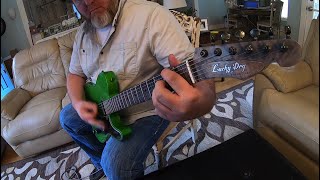 Video thumbnail for Lucky Dog Evangelist "Mean Green" - ALL ROCK demo - With Lucky Dog Soul Winner Overdrive/compressor by Lucky Dog Custom Guitars