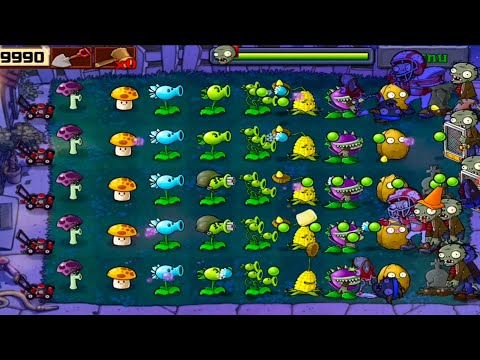 SURVIVAL || Plants Vs Zombies NIGHT 3 flags completed full gameplay.