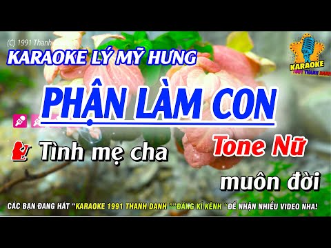 Karaoke Phận Làm Con Tone Nữ | Lý Mỹ Hưng Dây Đào | Karaoke 1991 Thanh Danh