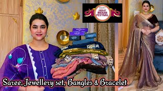 Amazon upto 80% off Festive wear Saree, jewellery set, Bangles & Bracelet haul @Poojarikichoyal