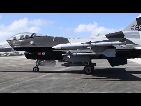 USAF F-16C Fighting Falcon Aircraft in Aggressor Paint Scheme