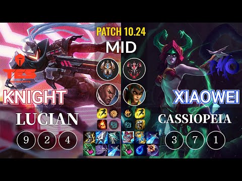 TES knight Lucian vs DMO Xiaowei Cassiopeia Mid - KR Patch 10.24
