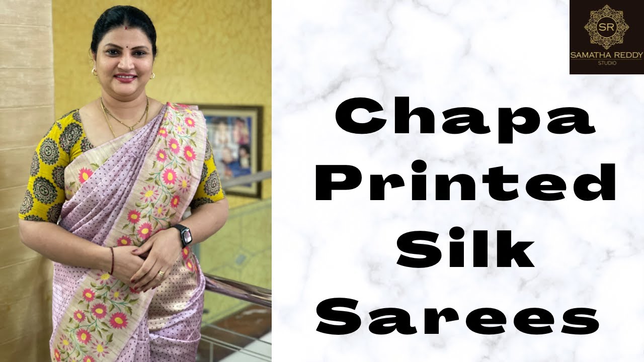 <p style="color: red">Video : </p>Chapa Printed Silk Sarees |SamathaReddyStudio 2022-10-04