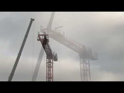 JPI Construction   High Rise Crane Installation Time Lapse
