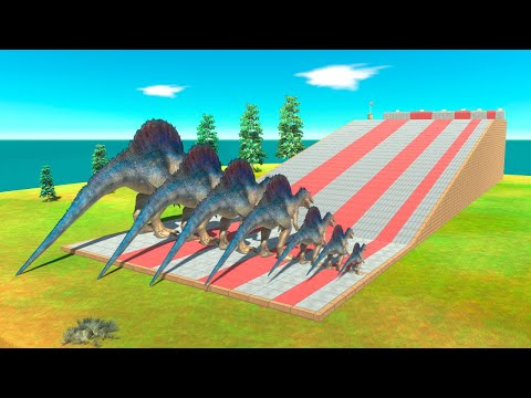 Carnivorous Dinosaurs of Different Sizes Climbing Race  - Animal Revolt Battle Simulator