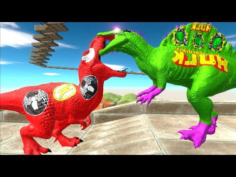 VENOM-FLASH T-REX DEATH CLIMB - Animal Revolt Battle Simulator
