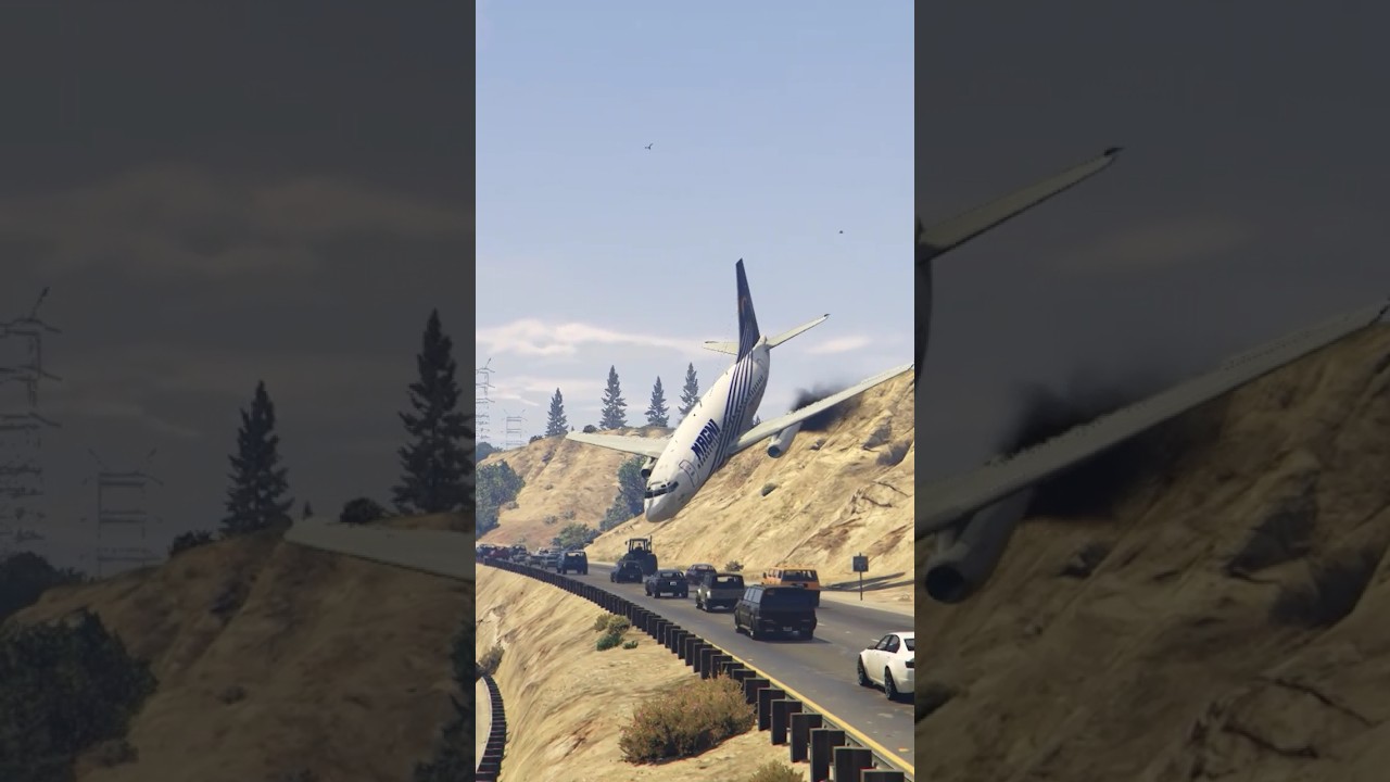 Highway Chaos as Plane Comes Down Suddenly
