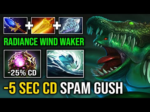 WTF -5 SEC CD GUSH SPAM First Item Radiance Wind Waker Solo Mid Tidehunter Dota 2