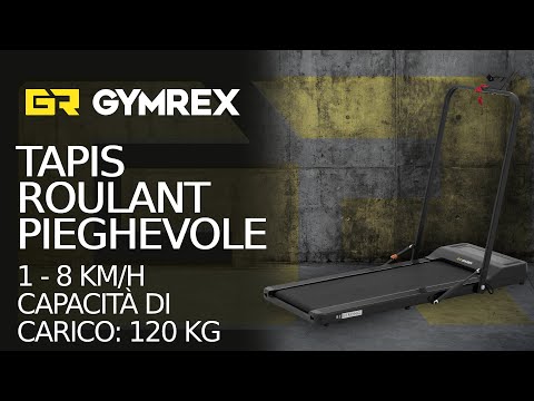 Video - Tapis roulant pieghevole - 735 W - 1 - 8 km/h - 120 kg - Tapis roulant da scrivania - Supporto tablet