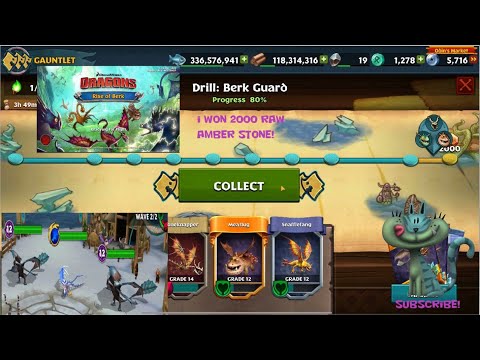 Dragons Rise of Berk Conquering the Drill Berk Guard Gauntlet for 2000 Raw Amber!