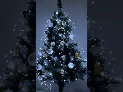 Гірлянда новорічна Кінський хвіст 200LED 10 ниток по 2м колір Холодний білий режим статика та мерехтіння від батарейок та USB