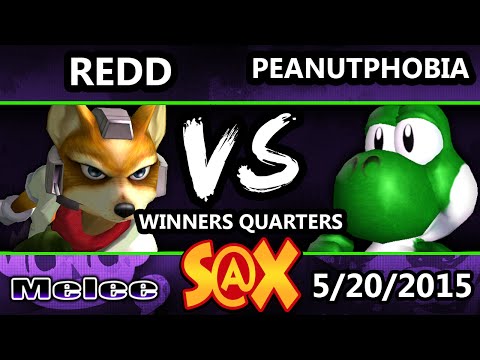 S@X - VGBC | Redd (Fox) vs Peanutphobia (Sheik/Yoshi) SSBM Winners Quarters - Smash Melee