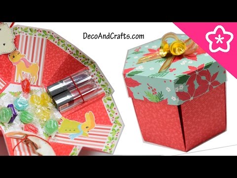 Tarjeta explosiva Caja Sorpresa de regalo hexagonal Ideas para regalo Navideño - DecoAndCrafts