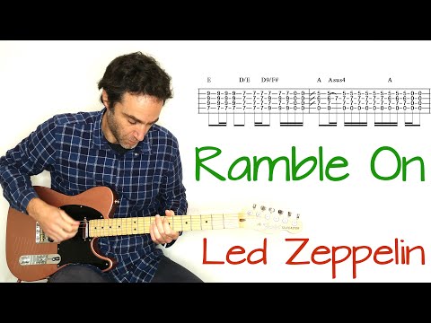 Led Zeppelin - Ramble On - full electric guitar lesson / tutorial / cover with tab